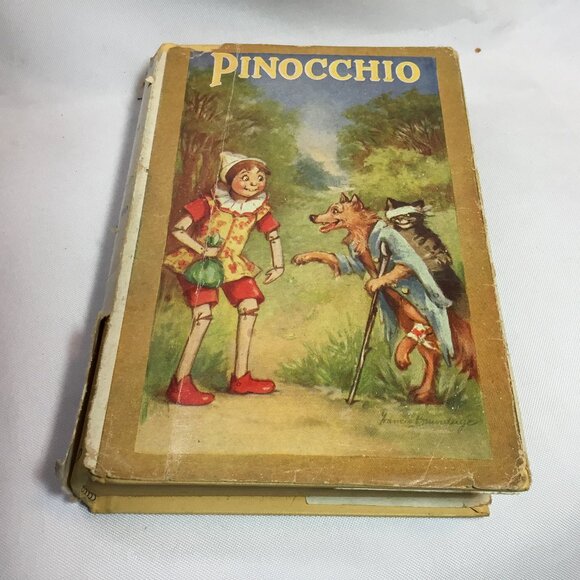 Pinocchio by D. Collodi-Illustrated - 1924 Pictorial Hardcover, Antique HC/DJ - Picture 1 of 12